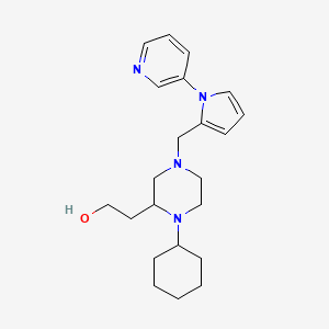 molecular formula C22H32N4O B4568171 2-(1-cyclohexyl-4-{[1-(3-pyridinyl)-1H-pyrrol-2-yl]methyl}-2-piperazinyl)ethanol 