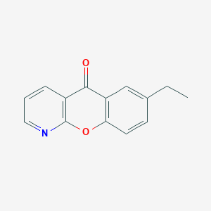 molecular formula C14H11NO2 B045686 7-Ethyl-5H-chromeno[2,3-b]pyridin-5-one CAS No. 53944-31-3