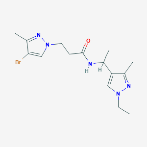 molecular formula C15H22BrN5O B4568689 3-(4-BROMO-3-METHYL-1H-PYRAZOL-1-YL)-N~1~-[1-(1-ETHYL-3-METHYL-1H-PYRAZOL-4-YL)ETHYL]PROPANAMIDE 