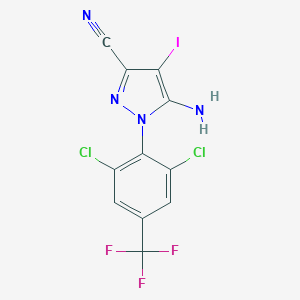 molecular formula C11H4Cl2F3IN4 B045687 5-氨基-3-氰基-4-碘-1-[2,6-二氯-4-(三氟甲基)苯基]吡唑 CAS No. 188539-59-5