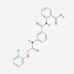 molecular formula C22H17ClN2O5 B4568706 2-[(3-{[(2-chlorophenoxy)acetyl]amino}benzoyl)amino]benzoic acid 