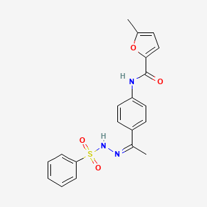 molecular formula C20H19N3O4S B4568732 5-methyl-N-{4-[N-(phenylsulfonyl)ethanehydrazonoyl]phenyl}-2-furamide 