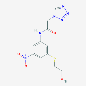 molecular formula C11H12N6O4S B456937 N-{3-[(2-HYDROXYETHYL)SULFANYL]-5-NITROPHENYL}-2-(1H-1,2,3,4-TETRAAZOL-1-YL)ACETAMIDE 