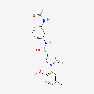 molecular formula C21H23N3O4 B4569954 N-[3-(acetylamino)phenyl]-1-(2-methoxy-5-methylphenyl)-5-oxopyrrolidine-3-carboxamide CAS No. 925890-10-4