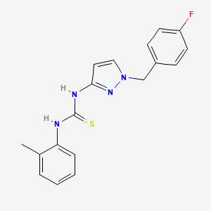 molecular formula C18H17FN4S B4569977 N-[1-(4-fluorobenzyl)-1H-pyrazol-3-yl]-N'-(2-methylphenyl)thiourea 