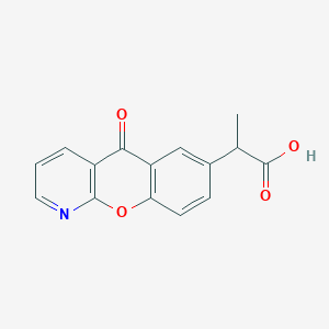 molecular formula C15H11NO4 B045702 2-(5-oxo-5H-chromeno[2,3-b]pyridin-7-yl)propanoic acid 