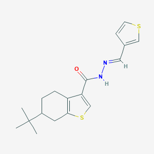 molecular formula C18H22N2OS2 B457095 6-tert-butyl-N'-(3-thienylmethylene)-4,5,6,7-tetrahydro-1-benzothiophene-3-carbohydrazide 