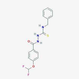 molecular formula C16H15F2N3O2S B457155 N-benzyl-2-[4-(difluoromethoxy)benzoyl]hydrazinecarbothioamide 