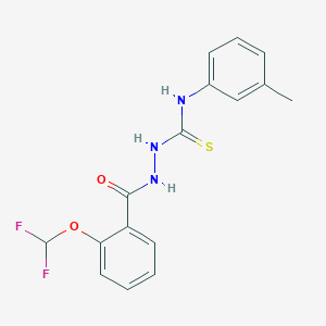 molecular formula C16H15F2N3O2S B457200 2-[2-(DIFLUOROMETHOXY)BENZOYL]-N-(3-METHYLPHENYL)-1-HYDRAZINECARBOTHIOAMIDE 