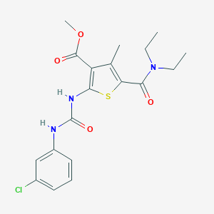 molecular formula C19H22ClN3O4S B457394 methyl 2-{[(3-chloroanilino)carbonyl]amino}-5-[(diethylamino)carbonyl]-4-methyl-3-thiophenecarboxylate 