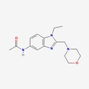 molecular formula C16H22N4O2 B4574620 N-{1-Ethyl-2-[(morpholin-4-YL)methyl]-1H-1,3-benzodiazol-5-YL}acetamide 