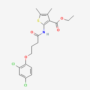 molecular formula C19H21Cl2NO4S B4574802 Ethyl 2-[4-(2,4-dichlorophenoxy)butanamido]-4,5-dimethylthiophene-3-carboxylate 