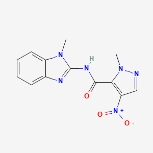 molecular formula C13H12N6O3 B4574820 1-methyl-N-(1-methyl-1H-benzimidazol-2-yl)-4-nitro-1H-pyrazole-5-carboxamide 