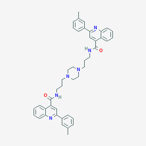 molecular formula C44H46N6O2 B457484 N,N'-(piperazine-1,4-diyldipropane-3,1-diyl)bis[2-(3-methylphenyl)quinoline-4-carboxamide] 