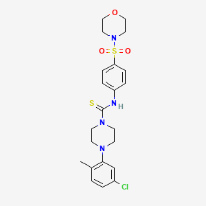 molecular formula C22H27ClN4O3S2 B4574863 4-(5-chloro-2-methylphenyl)-N-[4-(4-morpholinylsulfonyl)phenyl]-1-piperazinecarbothioamide 