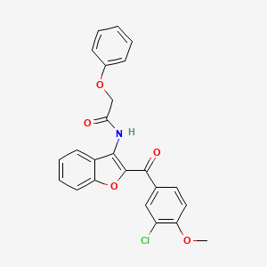 molecular formula C24H18ClNO5 B4574916 N-{2-[(3-chloro-4-methoxyphenyl)carbonyl]-1-benzofuran-3-yl}-2-phenoxyacetamide 