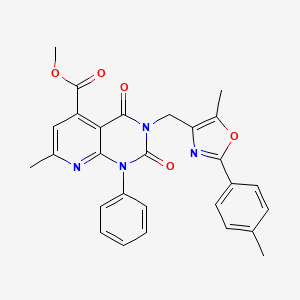 molecular formula C28H24N4O5 B4575120 METHYL 7-METHYL-3-{[5-METHYL-2-(4-METHYLPHENYL)-1,3-OXAZOL-4-YL]METHYL}-2,4-DIOXO-1-PHENYL-1H,2H,3H,4H-PYRIDO[2,3-D]PYRIMIDINE-5-CARBOXYLATE 