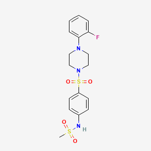 molecular formula C17H20FN3O4S2 B4575161 N-(4-{[4-(2-fluorophenyl)-1-piperazinyl]sulfonyl}phenyl)methanesulfonamide 