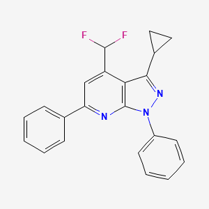 molecular formula C22H17F2N3 B4575246 3-cyclopropyl-4-(difluoromethyl)-1,6-diphenyl-1H-pyrazolo[3,4-b]pyridine 