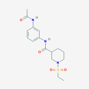 molecular formula C16H23N3O4S B4575347 N-[3-(acetylamino)phenyl]-1-(ethylsulfonyl)piperidine-3-carboxamide 