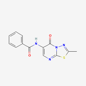 molecular formula C13H10N4O2S B4575363 N-(2-methyl-5-oxo-5H-[1,3,4]thiadiazolo[3,2-a]pyrimidin-6-yl)benzamide 