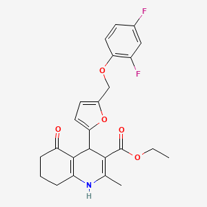 molecular formula C24H23F2NO5 B4575391 ethyl 4-{5-[(2,4-difluorophenoxy)methyl]-2-furyl}-2-methyl-5-oxo-1,4,5,6,7,8-hexahydro-3-quinolinecarboxylate 