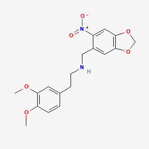 molecular formula C18H20N2O6 B4575407 N-(3,4-DIMETHOXYPHENETHYL)-N-[(6-NITRO-1,3-BENZODIOXOL-5-YL)METHYL]AMINE 