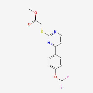 molecular formula C14H12F2N2O3S B4575509 METHYL 2-({4-[4-(DIFLUOROMETHOXY)PHENYL]-2-PYRIMIDINYL}SULFANYL)ACETATE 