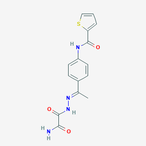 molecular formula C15H14N4O3S B457569 N-(4-{N-[amino(oxo)acetyl]ethanehydrazonoyl}phenyl)-2-thiophenecarboxamide 