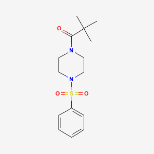 molecular formula C15H22N2O3S B4575715 2,2-DIMETHYL-1-[4-(PHENYLSULFONYL)PIPERAZINO]-1-PROPANONE 
