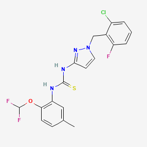 molecular formula C19H16ClF3N4OS B4575726 N-[1-(2-chloro-6-fluorobenzyl)-1H-pyrazol-3-yl]-N'-[2-(difluoromethoxy)-5-methylphenyl]thiourea 