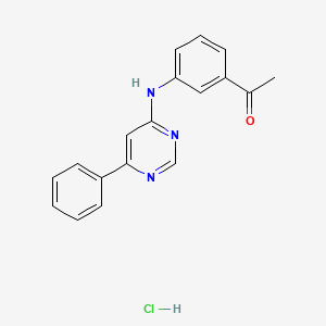 molecular formula C18H16ClN3O B4575731 1-[3-[(6-Phenylpyrimidin-4-yl)amino]phenyl]ethanone;hydrochloride 