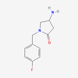 molecular formula C11H13FN2O B4575775 4-Amino-1-[(4-fluorophenyl)methyl]pyrrolidin-2-one 