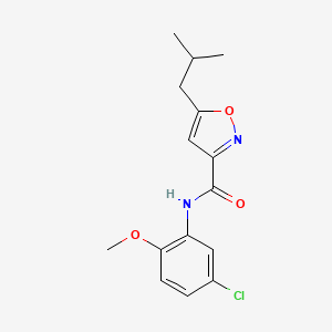 molecular formula C15H17ClN2O3 B4575781 N-(5-chloro-2-methoxyphenyl)-5-isobutyl-3-isoxazolecarboxamide 