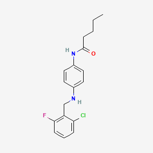 molecular formula C18H20ClFN2O B4575832 N-{4-[(2-chloro-6-fluorobenzyl)amino]phenyl}pentanamide 