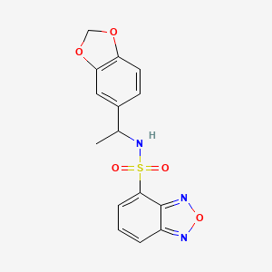 molecular formula C15H13N3O5S B4575851 N-[1-(1,3-benzodioxol-5-yl)ethyl]-2,1,3-benzoxadiazole-4-sulfonamide 