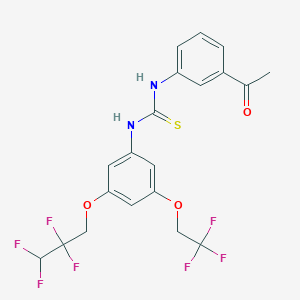 molecular formula C20H17F7N2O3S B4575933 N-(3-acetylphenyl)-N'-[3-(2,2,3,3-tetrafluoropropoxy)-5-(2,2,2-trifluoroethoxy)phenyl]thiourea 