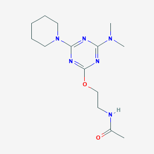 molecular formula C14H24N6O2 B4575975 N-(2-{[4-(dimethylamino)-6-(piperidin-1-yl)-1,3,5-triazin-2-yl]oxy}ethyl)acetamide 