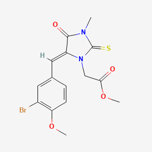 molecular formula C15H15BrN2O4S B4576002 methyl [5-(3-bromo-4-methoxybenzylidene)-3-methyl-4-oxo-2-thioxo-1-imidazolidinyl]acetate 