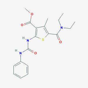 molecular formula C19H23N3O4S B457602 methyl 2-[(anilinocarbonyl)amino]-5-[(diethylamino)carbonyl]-4-methyl-3-thiophenecarboxylate 