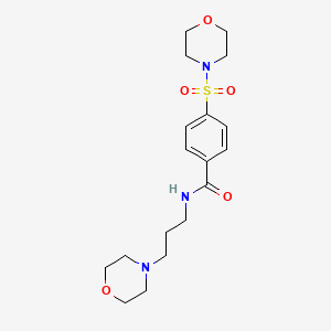 molecular formula C18H27N3O5S B4576036 N-[3-(4-morpholinyl)propyl]-4-(4-morpholinylsulfonyl)benzamide 