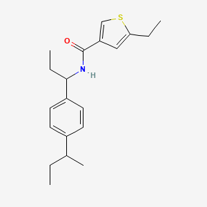 molecular formula C20H27NOS B4576062 N~3~-{1-[4-(SEC-BUTYL)PHENYL]PROPYL}-5-ETHYL-3-THIOPHENECARBOXAMIDE 