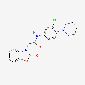 molecular formula C20H20ClN3O3 B4576074 N-[3-chloro-4-(piperidin-1-yl)phenyl]-2-(2-oxo-1,3-benzoxazol-3(2H)-yl)acetamide 