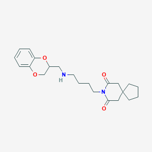 molecular formula C22H30N2O4 B045761 8-[4-(2,3-Dihydro-1,4-benzodioxin-3-ylmethylamino)butyl]-8-azaspiro[4.5]decane-7,9-dione CAS No. 113777-33-6
