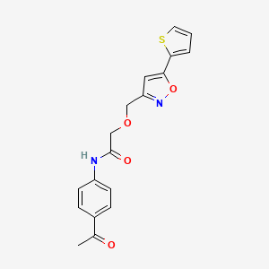 molecular formula C18H16N2O4S B4576105 N-(4-acetylphenyl)-2-{[5-(2-thienyl)-3-isoxazolyl]methoxy}acetamide 