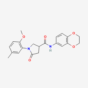 molecular formula C21H22N2O5 B4576120 N-(2,3-dihydro-1,4-benzodioxin-6-yl)-1-(2-methoxy-5-methylphenyl)-5-oxopyrrolidine-3-carboxamide 