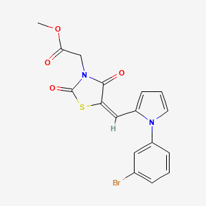 molecular formula C17H13BrN2O4S B4576199 methyl [(5E)-5-{[1-(3-bromophenyl)-1H-pyrrol-2-yl]methylidene}-2,4-dioxo-1,3-thiazolidin-3-yl]acetate 