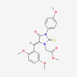 molecular formula C22H22N2O6S B4576209 methyl [5-(2,5-dimethoxybenzylidene)-3-(4-methoxyphenyl)-4-oxo-2-thioxo-1-imidazolidinyl]acetate 