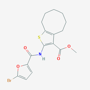 molecular formula C17H18BrNO4S B457621 Methyl 2-[(5-bromo-2-furoyl)amino]-4,5,6,7,8,9-hexahydrocycloocta[b]thiophene-3-carboxylate 