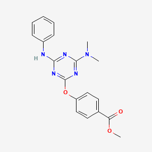 molecular formula C19H19N5O3 B4576220 methyl 4-{[4-anilino-6-(dimethylamino)-1,3,5-triazin-2-yl]oxy}benzoate 